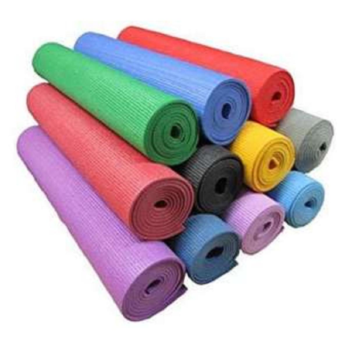 Non-Slip Yoga Mat TPE 4mm Monochrome Widening Pad Sports Long Thick Fitness Weight Loss Mat-Multicolour