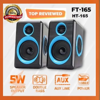 New Ft 165 Prime USB Speaker With Heavy Bass,Subwoofer, Volume Control, 3.5mm Audio, USB Wired Powered Built-in Four Loudspeaker Diaphragm Multimedia Speaker for PC/Laptops/desktop/ Computer
