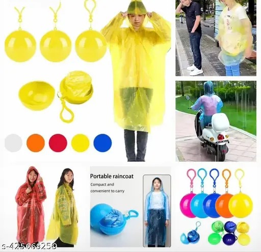 New Disposable Adult Rain Coat - Ball Outdoor Raincoat Disposable - Single Use Raincoat With Sleeves and Hooded Cap
