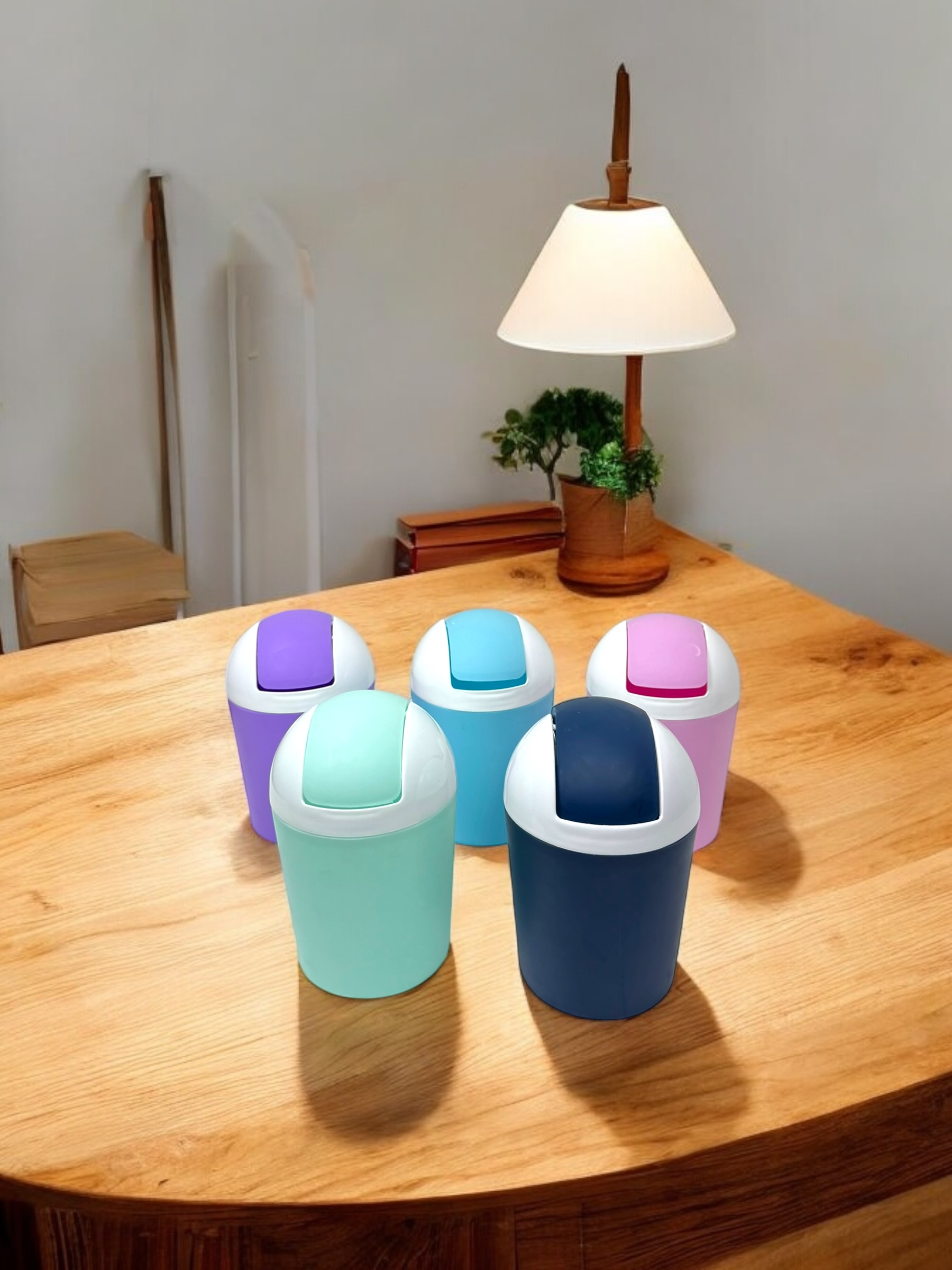 Berry Mini Dustbin with Shake Lid For Room | Compact & Stylish Waste Bin for Home, Office, Kitchen, Car, Study Table & Bathroom Use | Multicolor