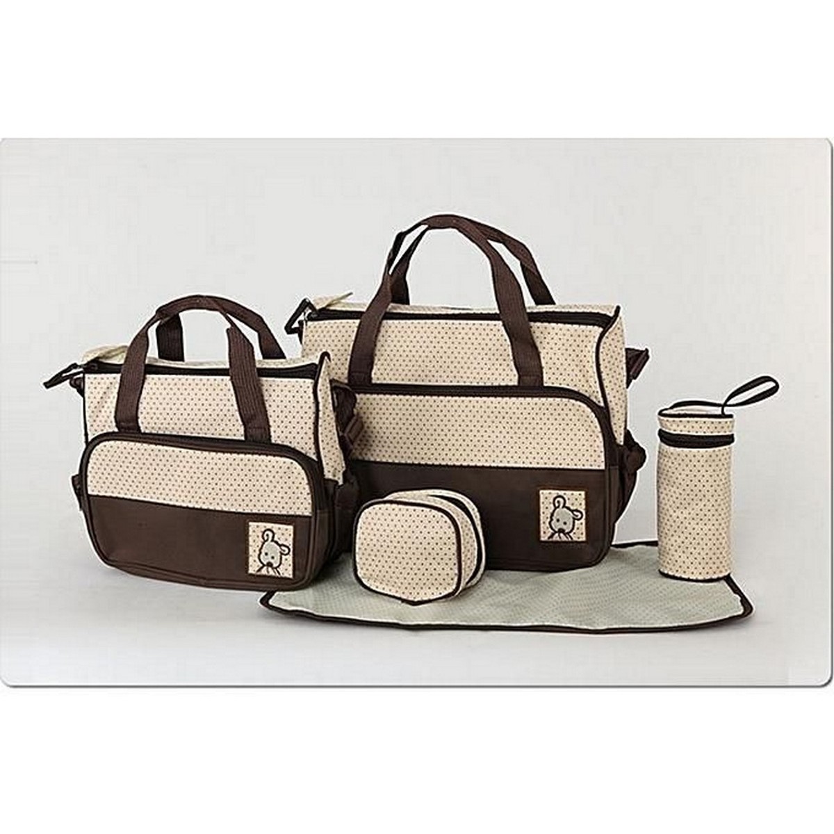 5pcs/set Multi-function Baby Diaper Bag For Mom Baby Bottle Holder