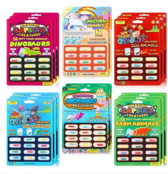 HOTTEST SALE Children Water-Activated Gadgets Toy 12 Pieces Soft And Colorful Water Foam Toy Let Imagination Grow Birthday Party Cartoon Dinosaur Toy only 159