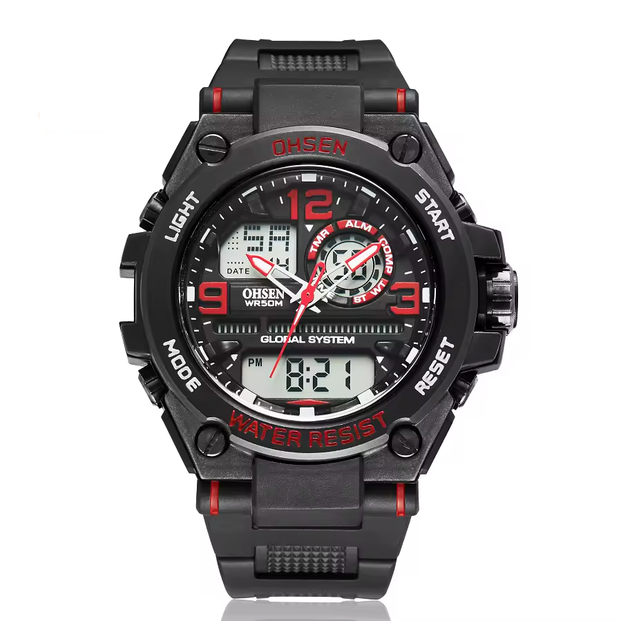 Sports Digital Watches Quartz Dual Display Waterproof Watch For Men