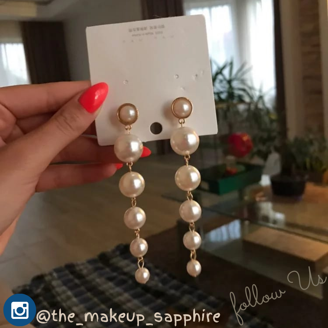 Acrylic Earrings Long Pearl Drop Earrings for Women Beautiful Pearl Drop Earrings  Trendy Earrings 2021 - Imported Earrings Fashion Jewellery Soomas Jewels