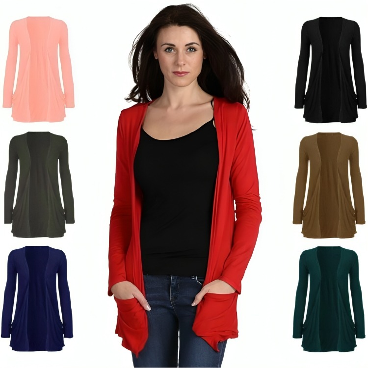 New and Stylish Cardigan for Girls, Long Sleeve Cardigan for Winters, Soft Stretchable Shrug for Daily Wear, Lightweight Sweaters for Womens, Multicolor Plain Cardigan for Girls, Dresses for Girls, Sweaters for Womens, All-Season Jersey for Girls. price in Pakistan