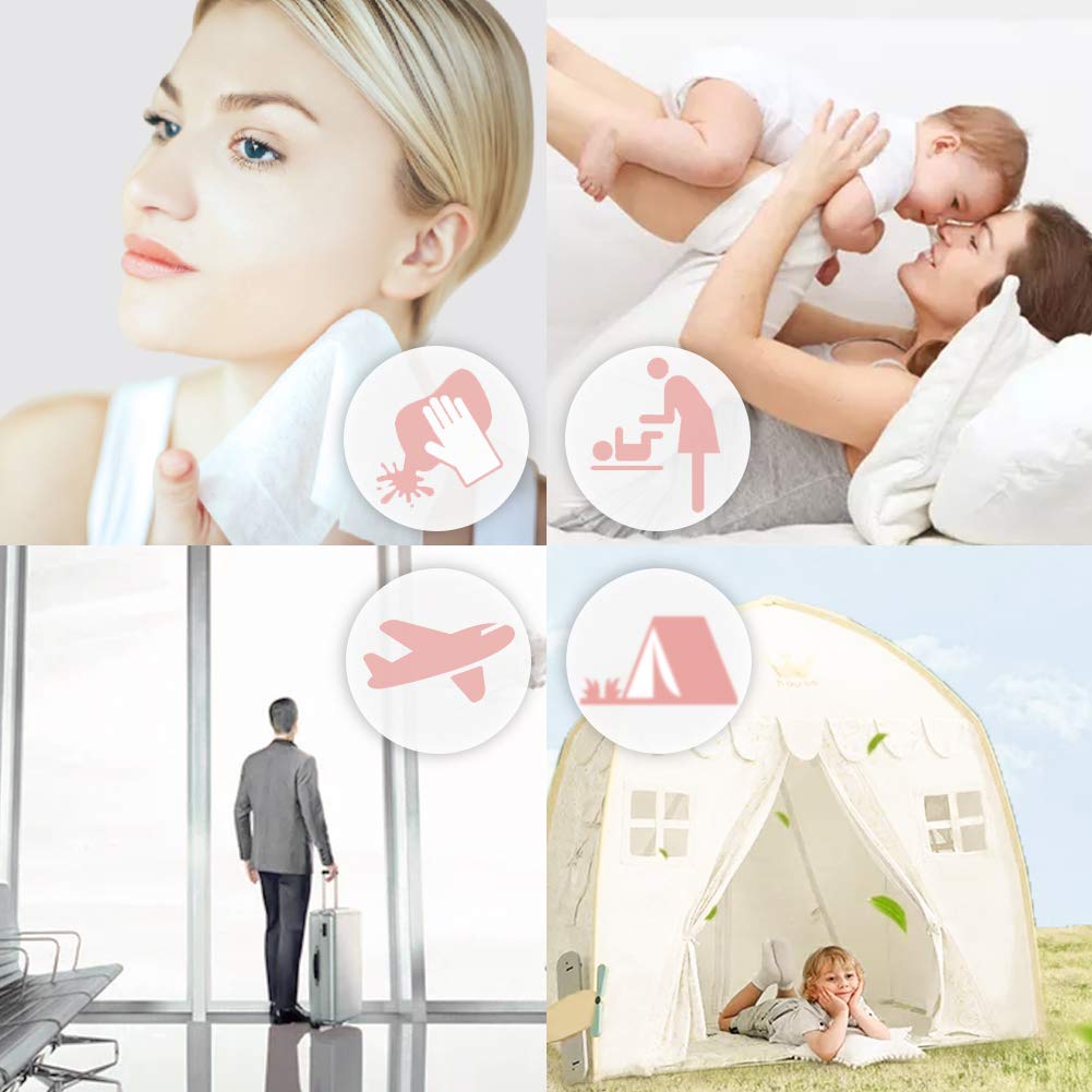 Compressed Towels Disposable Washcloths Portable Face Towels Soft Compressed Wipe Paper Tablets Compressed Magic Towels Compressed Cotton Napkins Tissues for Travel/Home/Outdoor Activities