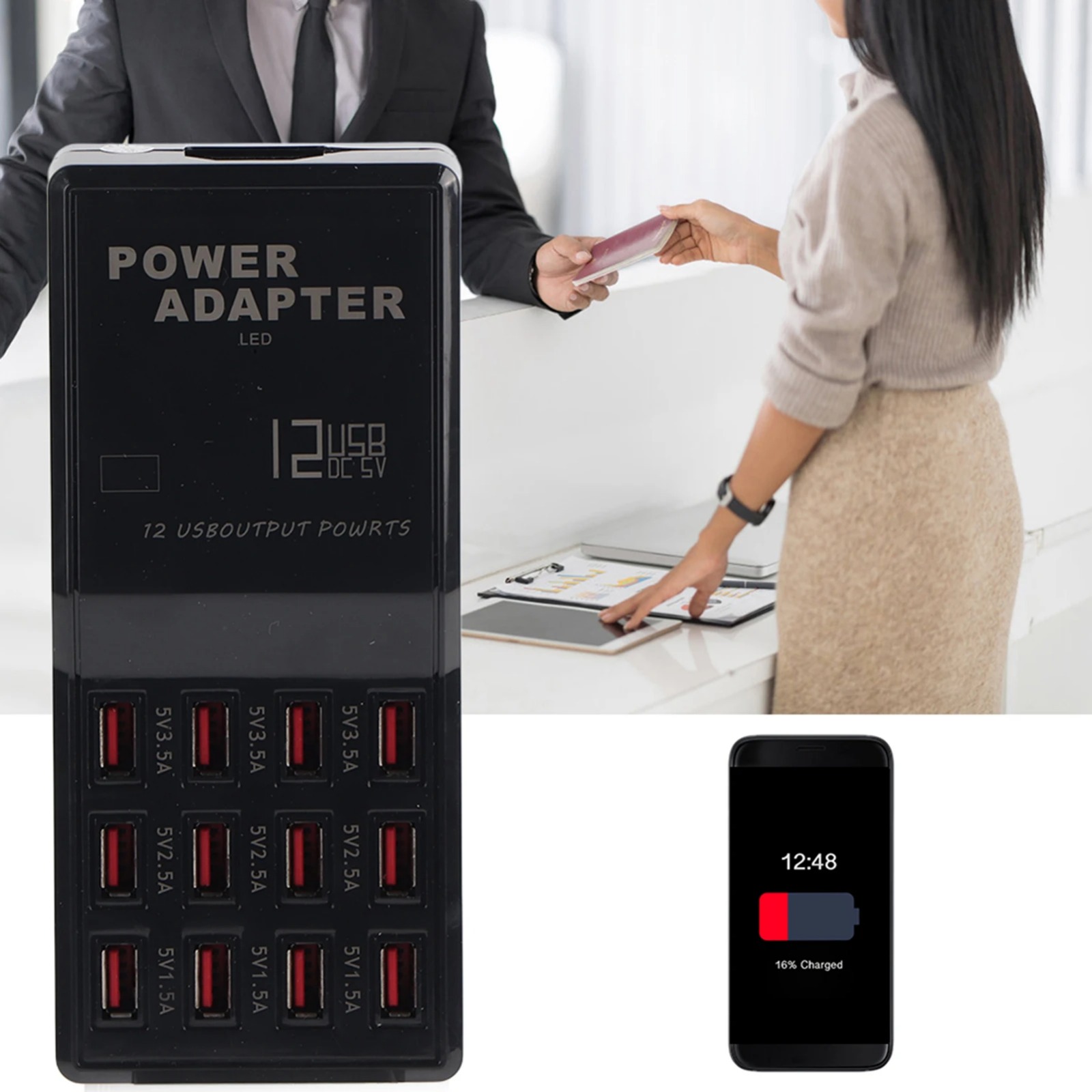 USB FAST CHARGER 12 PORT 12AMP