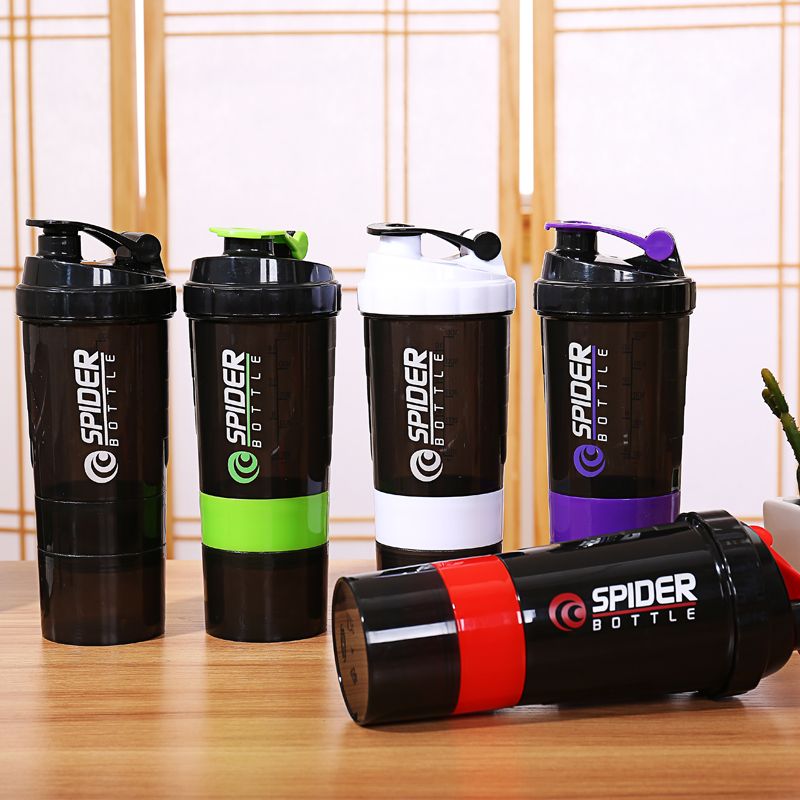 Spider Strauss Protein Shaker Bottle with Blender Ball - Portable Fitness Water Bottle for Gym & Outdoor Activities, BPA Free, Durable Leakproof Design, 500ml