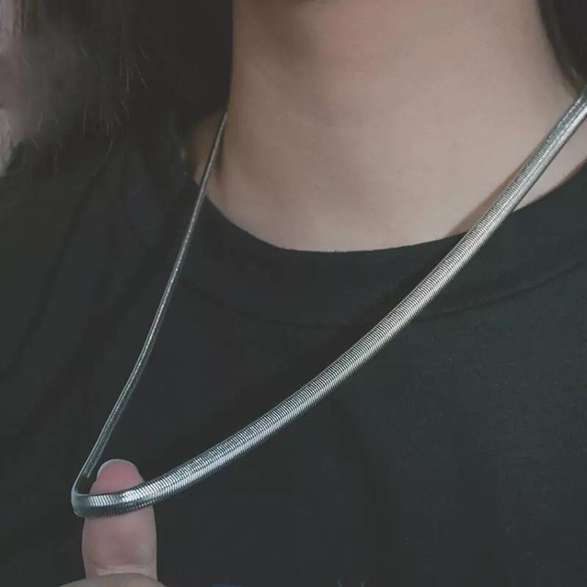 Snake Chain Silver 100% Stainless Steel, No Fade/Rust Necklace Snake Bone Blade Chain Necklace Jewelry Gift
