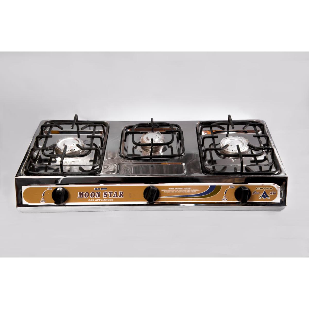 Gas Stove 3 Burner Steel Daraz.pk