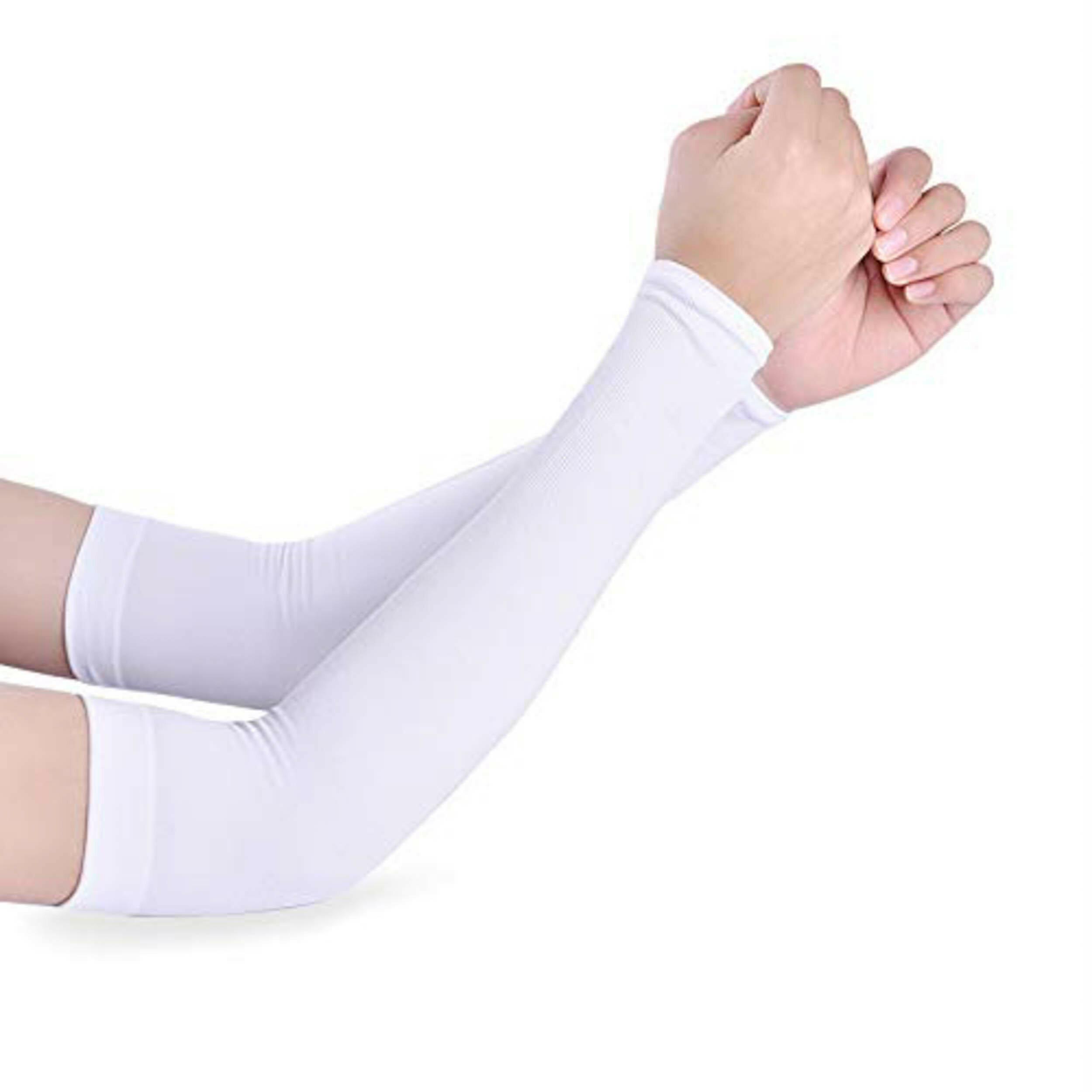 Premium Unisex Stretchable Arm Sleeves White By Double A Wears