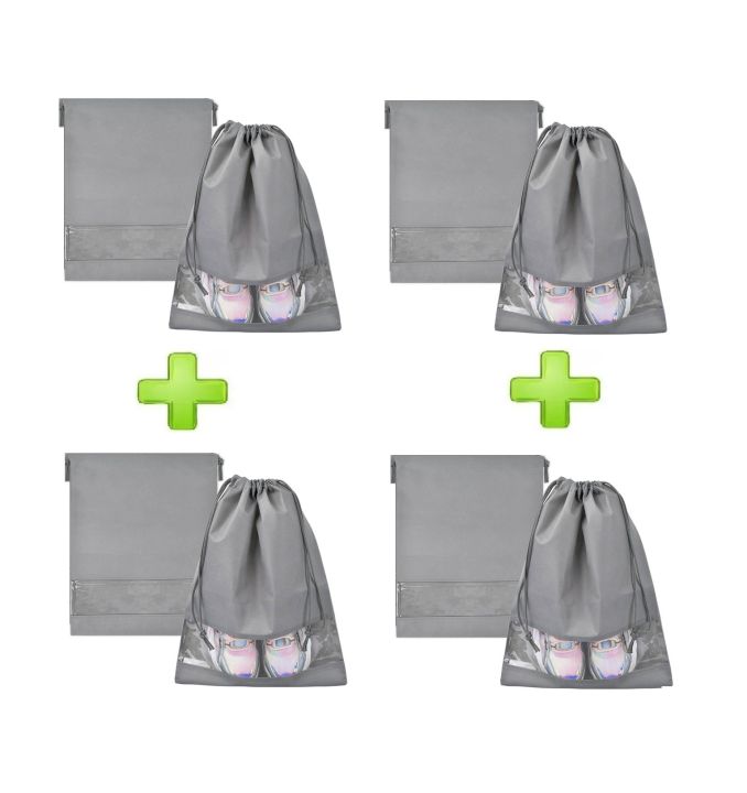 12 Pieces Travel Shoes Storage bag with clear window non-woven with PVC Bag