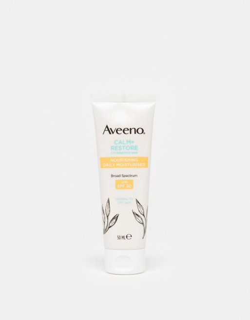 Aveeno Calm + Restore Nourishing Daily Moisturiser SPF 30 Sheer Tint | Moisturising Skin Care | 50ml