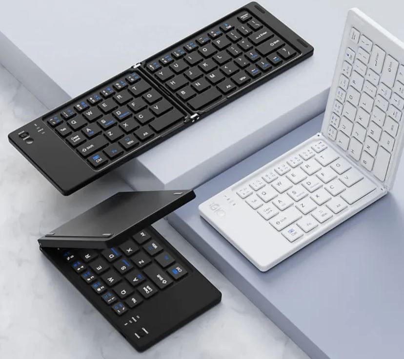 B023 11-Inch Foldable Bluetooth Keyboard – Rechargeable Wireless Keyboard for Mobile, Tablet & Laptop