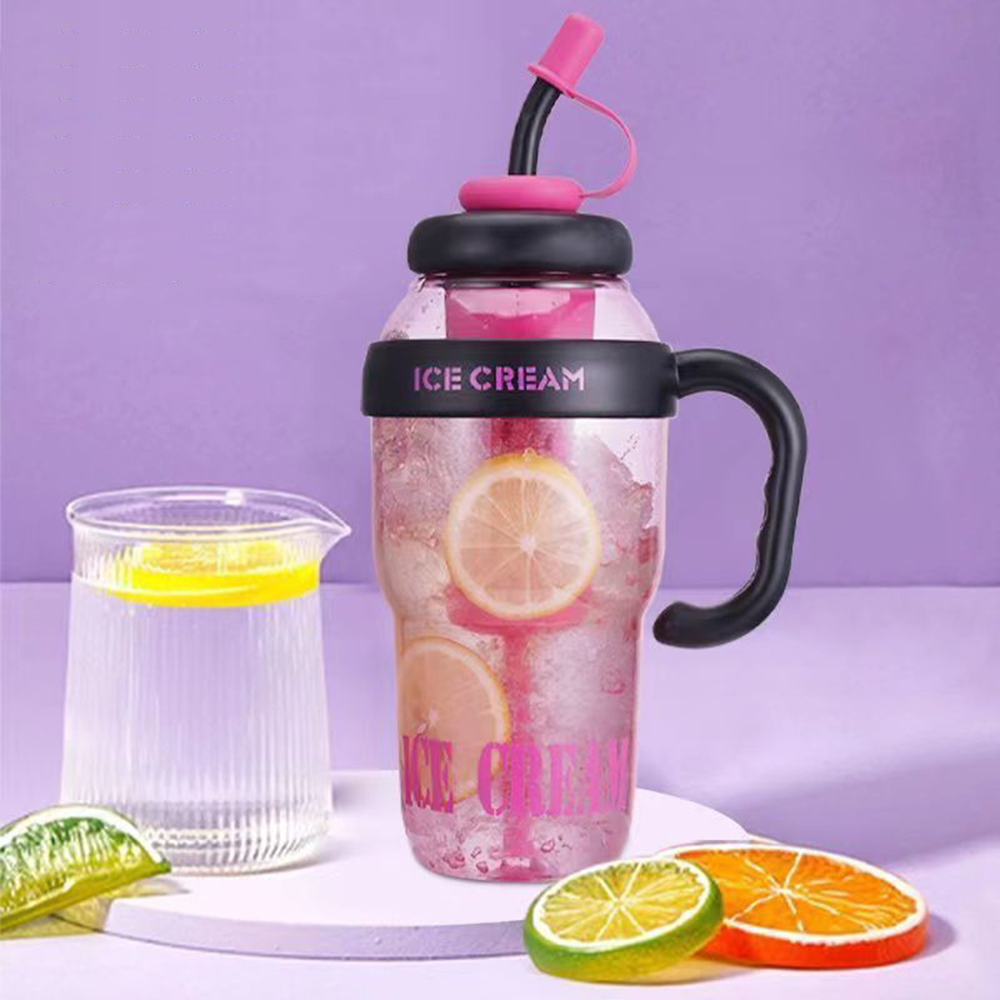 Summer Sport Water Bottle With Tea Infuser Straw Cover Handle Cute Plastic Ice Coffee Milk Tea Juice Travel Drink Bottle Jug 14 Summer Sport Water Bottle With Tea Infuser Straw Cover Handle Cute Plastic Ice Coffee Milk Tea Juice Travel Drink Bottle Jug