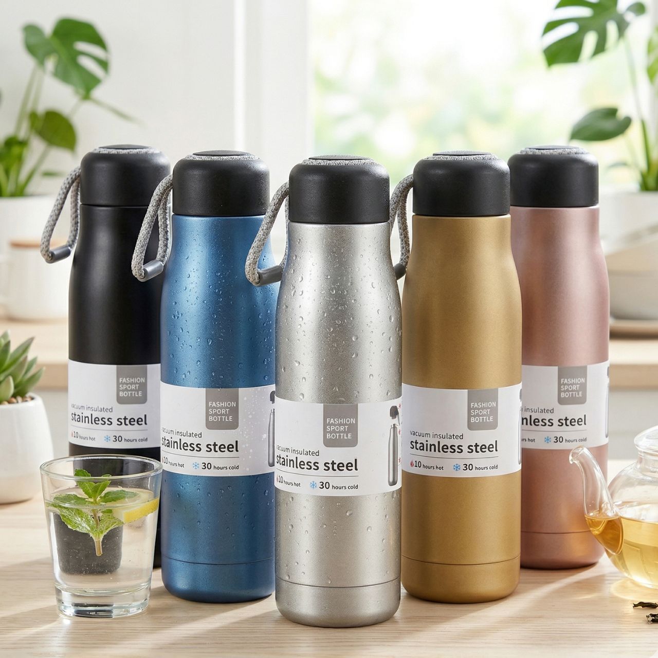 Water Bottle 550ml Stainless Steel Bottle The Fashion Stainless Steel Bottle Vacuum Insulated Bottle with 10 Hours Hot and 30 Hours Cold Water Cute Bottle for Both male and Female | Buy2Enjoy