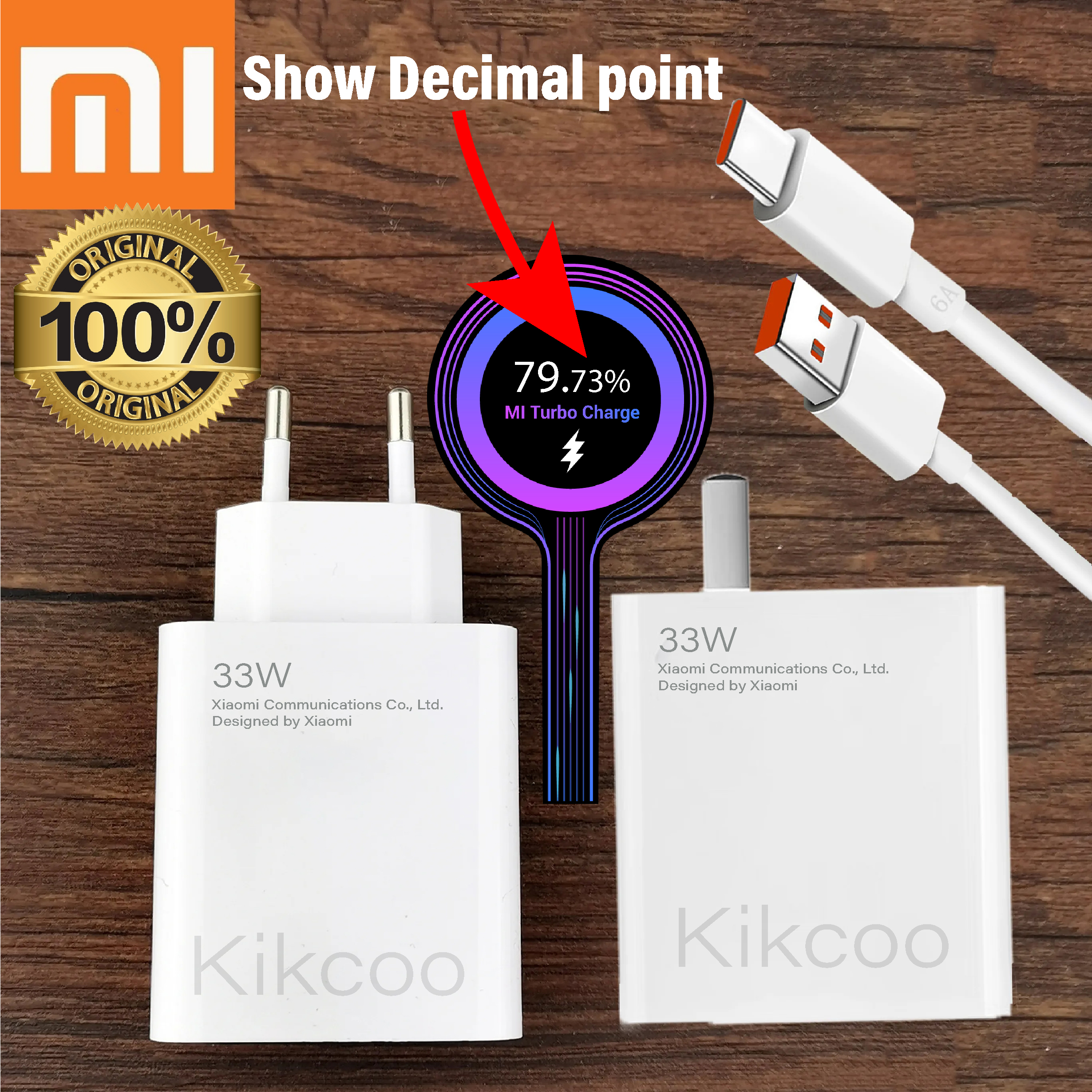 Charging Redmi Note 100% Original Xiaomi MI 33W Turbo Fast Charger