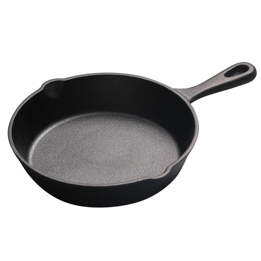Cast Iron Skillet Pan Frying Pans Chemical Free Durable Grill Fry Pan for  Indoor and Outdoor Use Grill StoveTop Black B