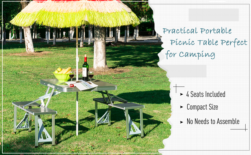 Portable Folding Camping Picnic Table and Chairs Stools Set For Picnic