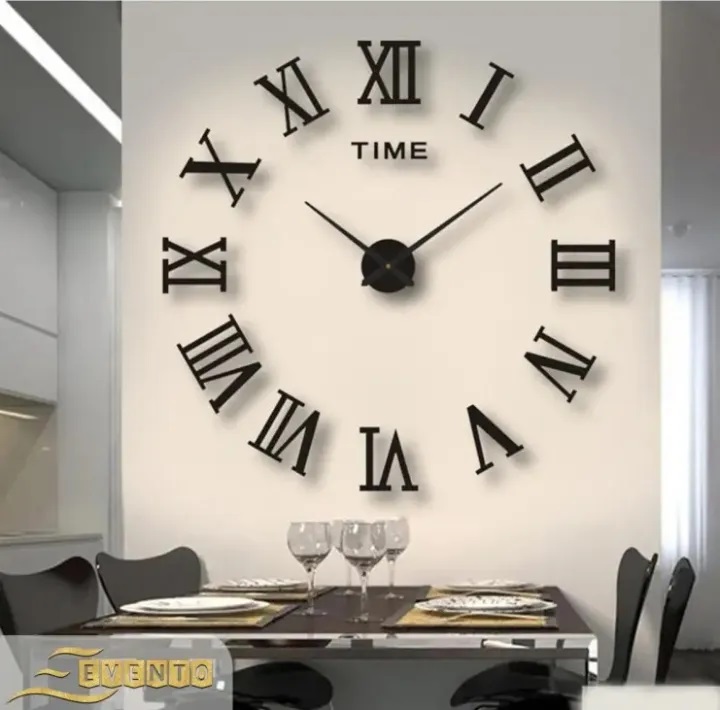 SRcollections Wall Clock 3D 24 inch Wooden Watch DIY Design Decoration Small & Large Numeral Quartz For Home Decor Living Room And Offices And For Gifts