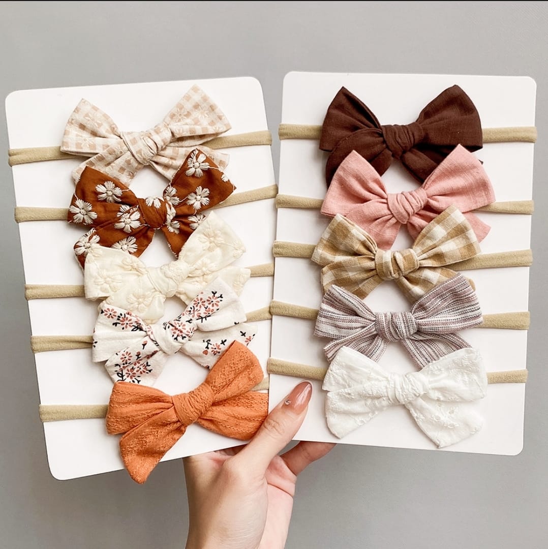 5Pcs/set Print Bows Baby Headbands for Children Elastic Baby Girls Turban Kids Hair Bands Headwrap Newborn Hair Accessories