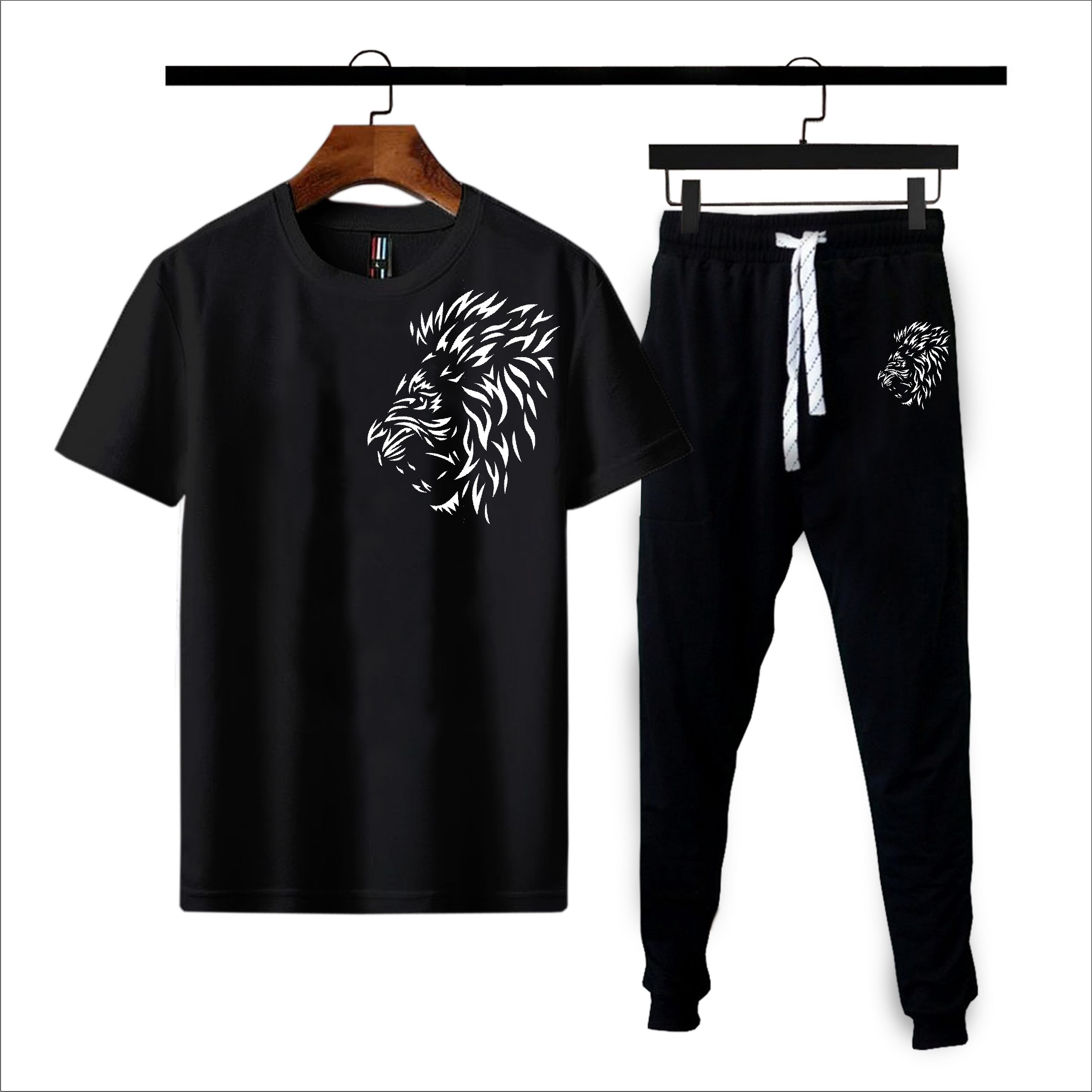 Summer Printed Yellow & Black Soft Comfortable micro polyster Track Suit For men  With T-Shirt Trouser Set for Men & Boys