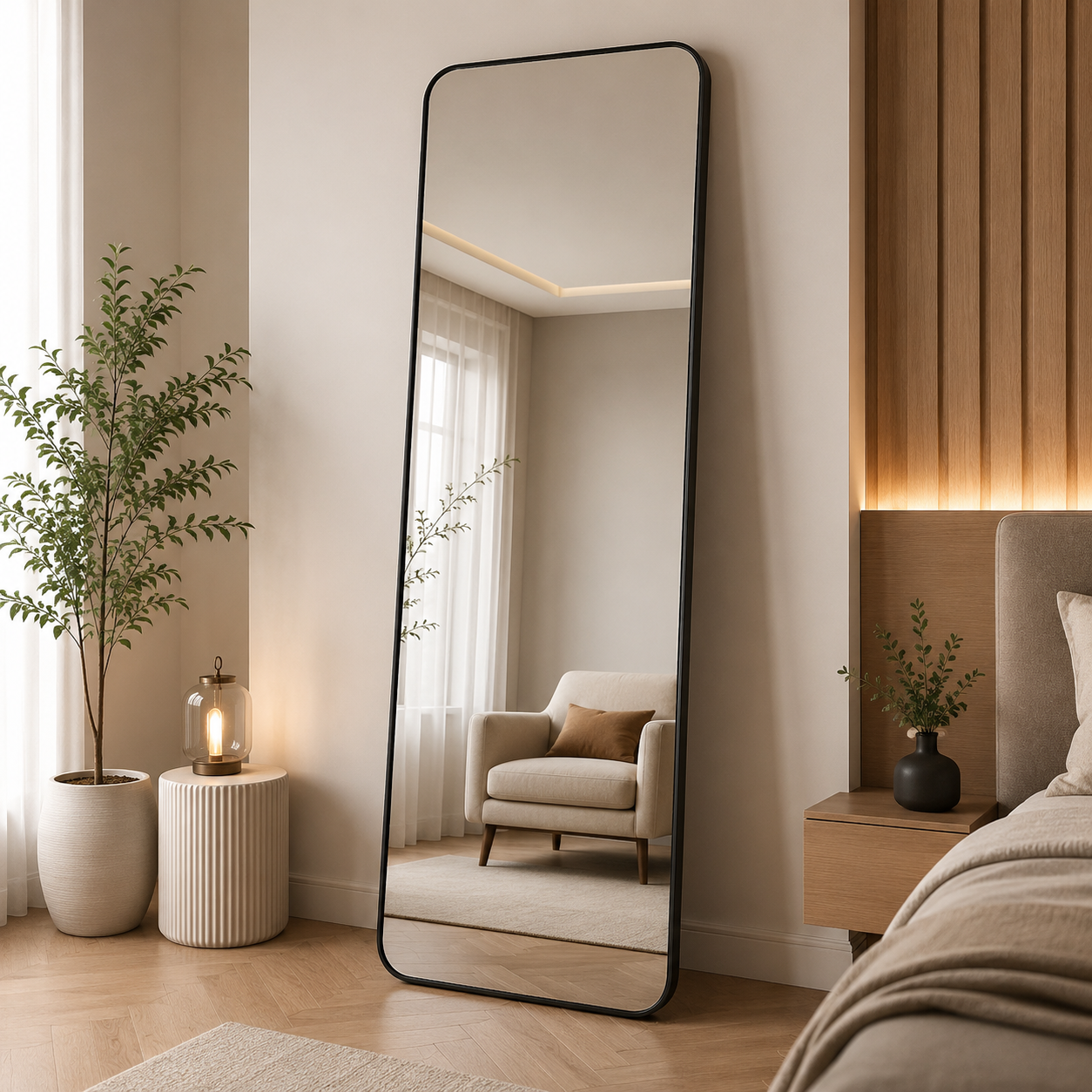 Trusted Trends | Full Length Dressing Mirror | 24x60 Inches | HD Body Mirror | Standing & Wall Mounted