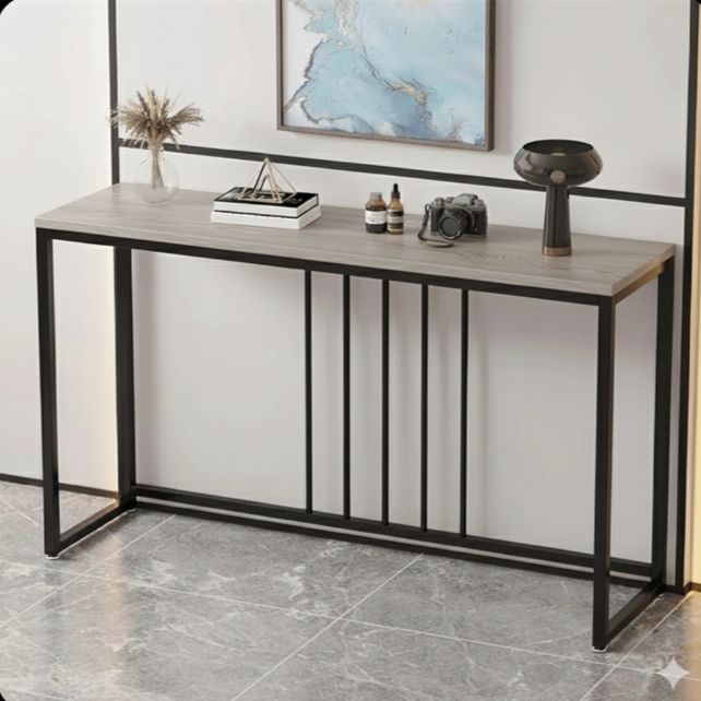 Luxury Golden Metal Console Table with Marble Top | Modern Entryway & Hallway Console Table for Living Room & Bedroom