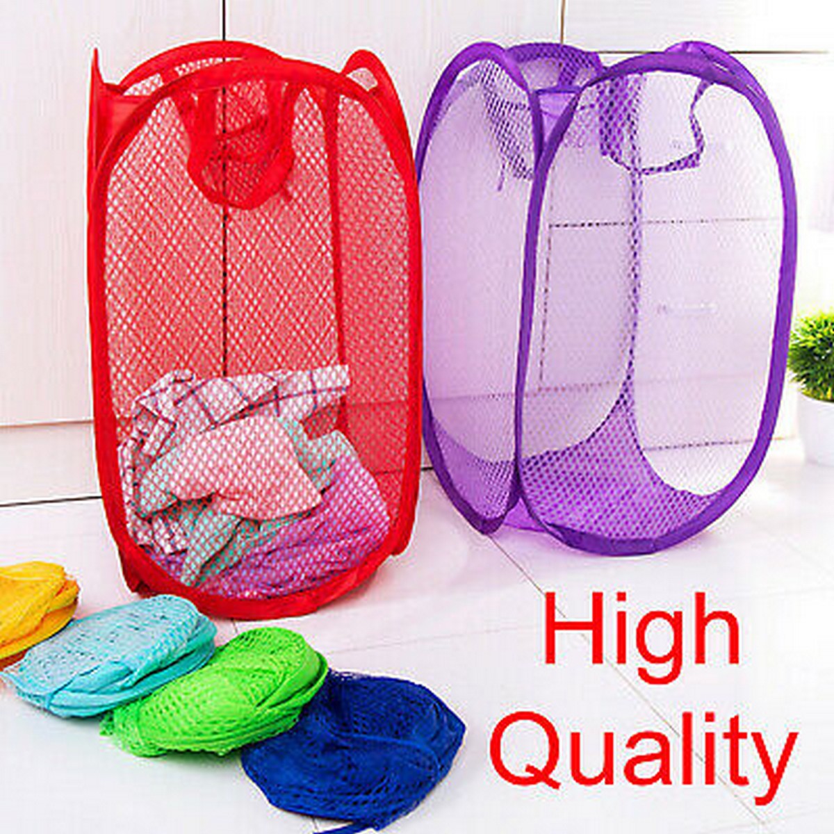 Household & Laundry Supplies Laundry Basket Pop Up Mesh Bin Tidy