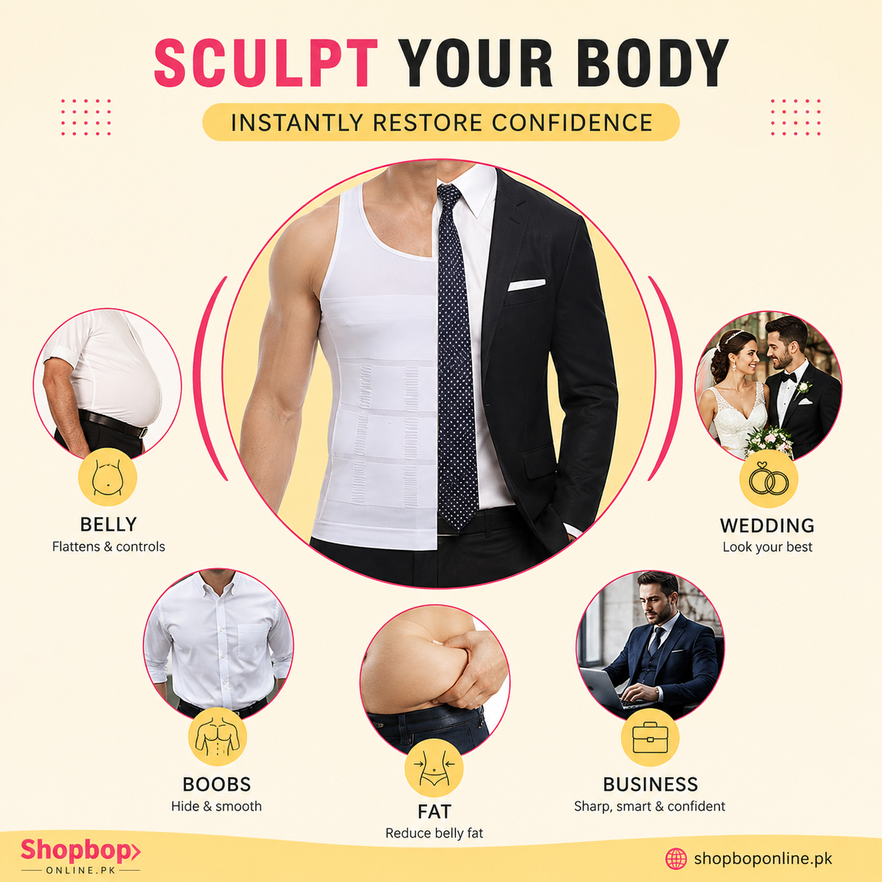 SHOPBOP Men Body Shaper Slimming Vest for Men Compression Slimming Undershirt for Tummy Control & Back Support Slim n Lift Body Shaper Banyan Compression Slimming Criss Cross Compression Shapewear