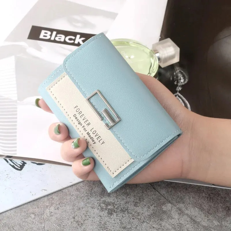 Minimalist Trifold Wallet for Women with Cardholder and Snap Closure