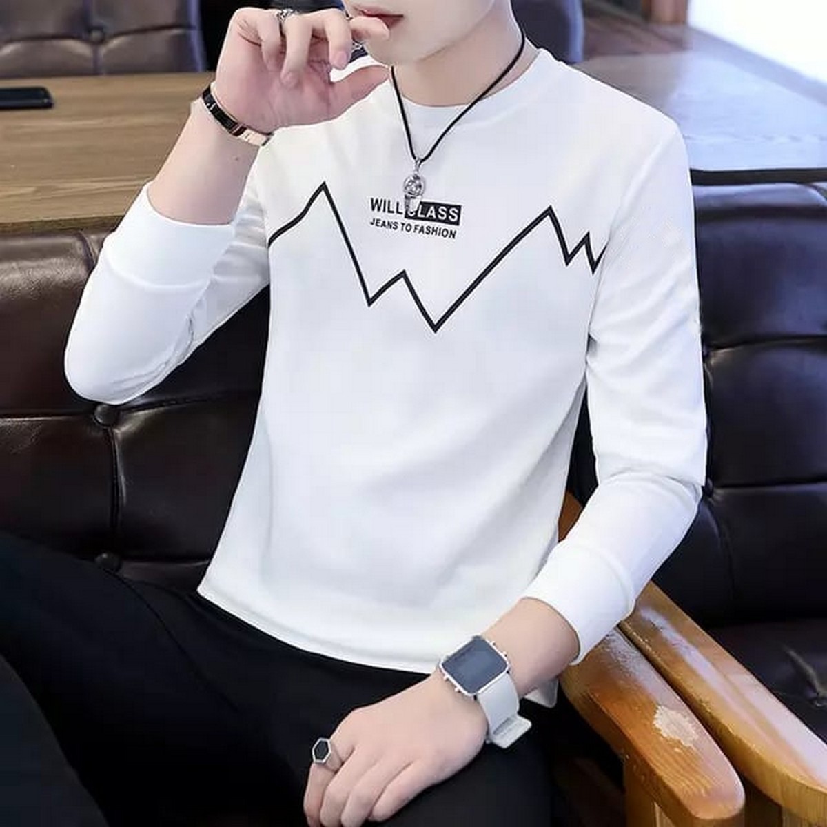 [2026 Collection] Premium Black Full Sleeve T-Shirt for Men & Boys – Trending 'Electricity Volt' Lightning Bolt Printed Design – All-Season Breathable Cotton – New Arrival #1 Rank