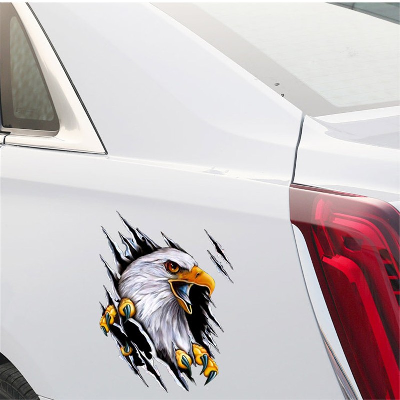 3D Intimation Tearing Eagle Left Car Sticker Hide Scratches Cartoon DIY  Personalized Car Stickers