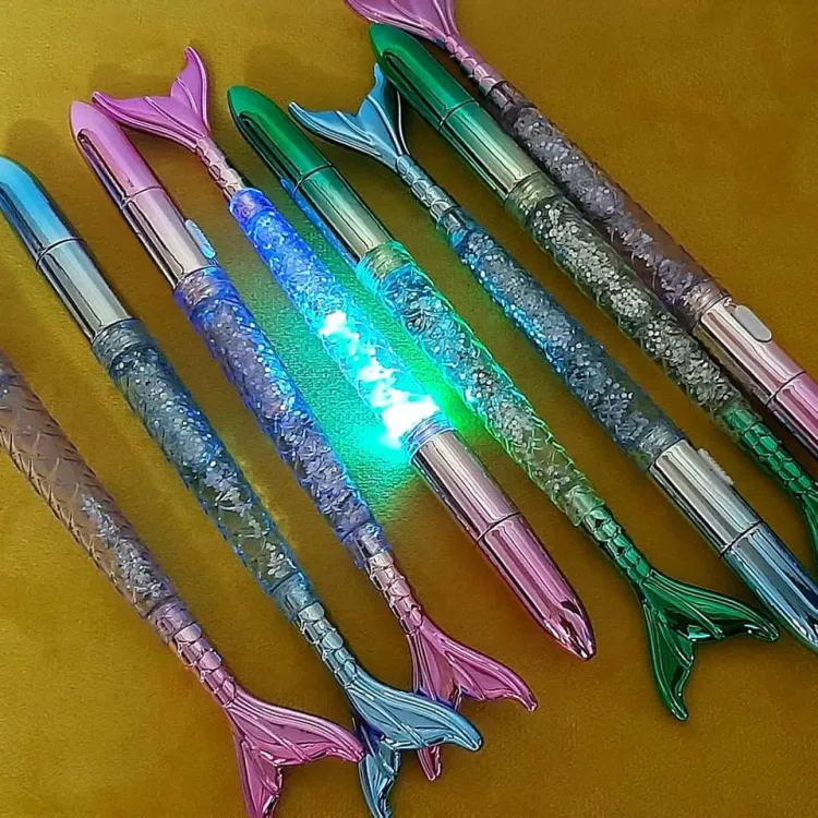 Multifunction Plastic Mermaid Gel Pen With Led Light For Student - Buy  Mermaid Pen,Pen Led,Gel Pen Product on