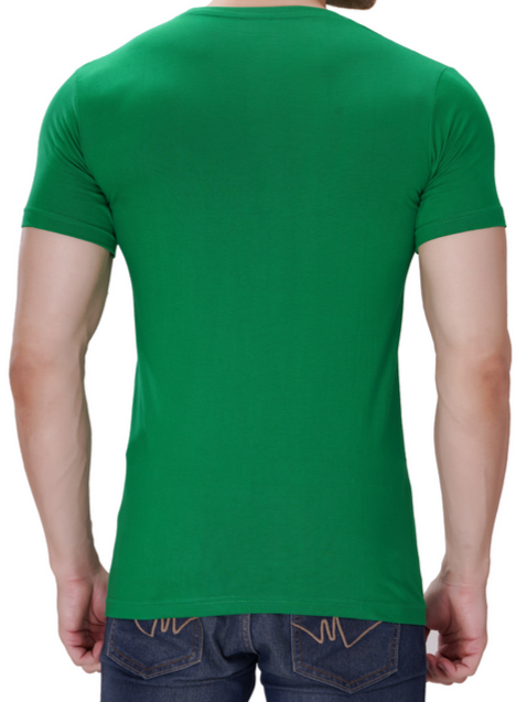 Green Cotton Half Sleeve Tshirt