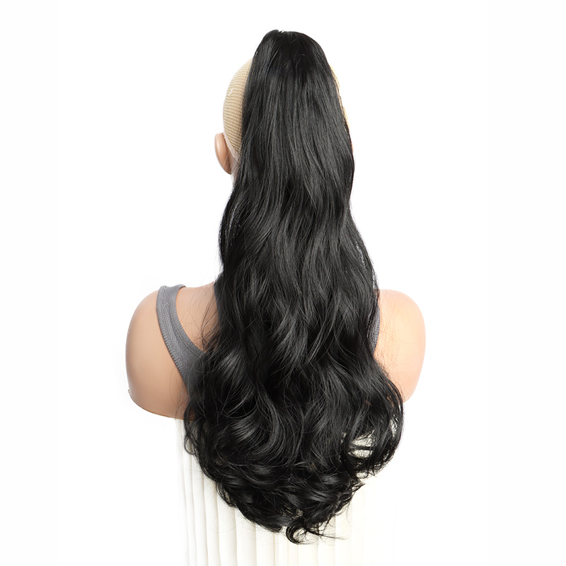 Synthetic Long Curly Ponytail Heat-resistant Claw Clip in Hair Extension Black Brown Golden Hairpiece for Women