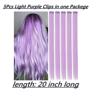 5pcs Purple Clip in Hair Extensions