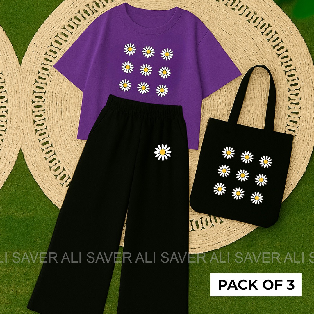 Comfortable Crop Top and Flapper Trouser Combo for Women and Girls