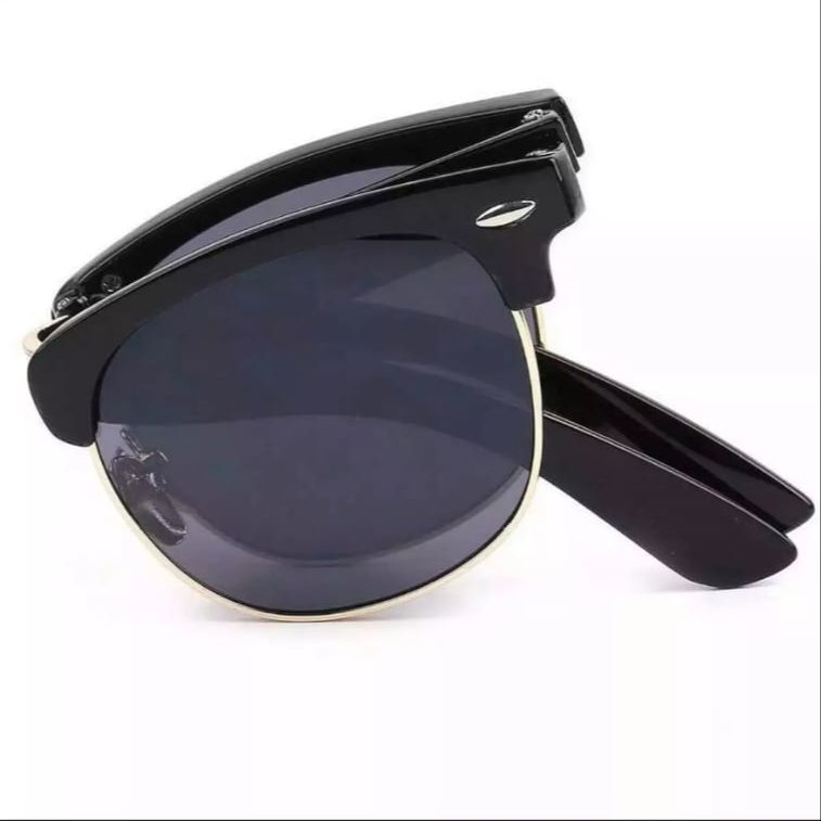 Black Frame Color Lens Color White/Black Folding Sunglasses 100% Quality Of Glasses With Box Pack With Clean Cloth