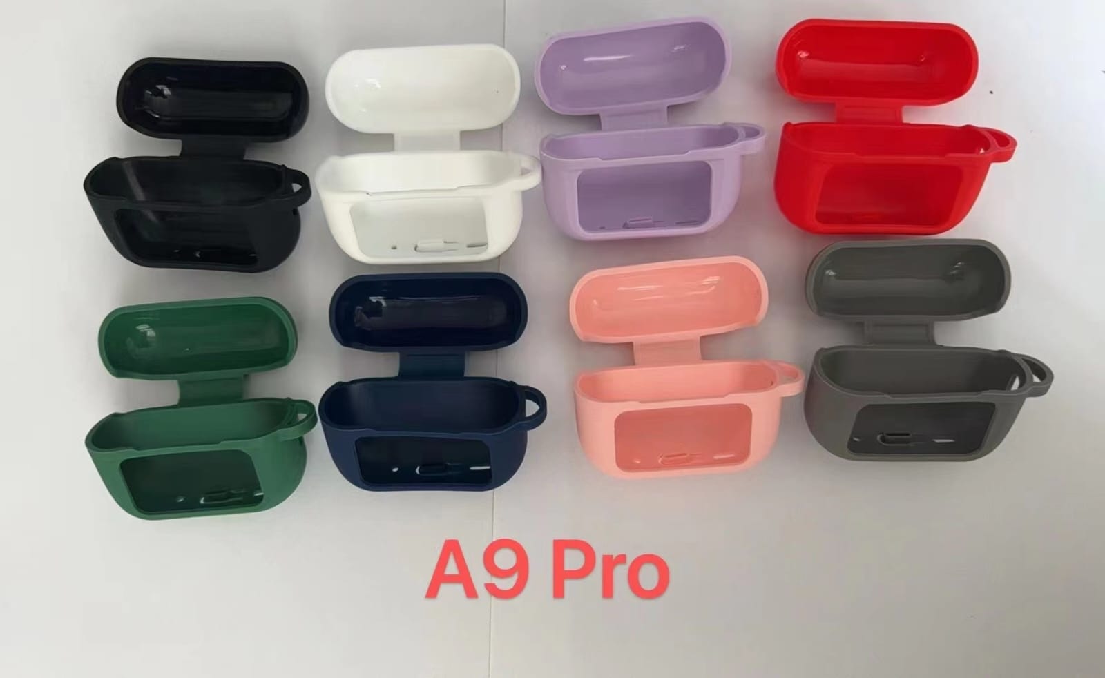Silicone Cover for LCD A9 pro / V20 Pro / E9 pro Earbuds protective Silicon case 360 Protection with hook price in Pakistan