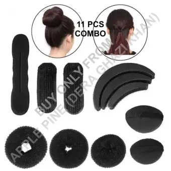 Celebrity Look Combo Offer Donut Bun Maker With Bumpits 11pcs Hair