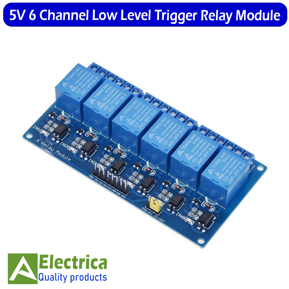 5V 6 Channel Relay Module Optocoupler Isolation Low Level Trigger 6 way ...