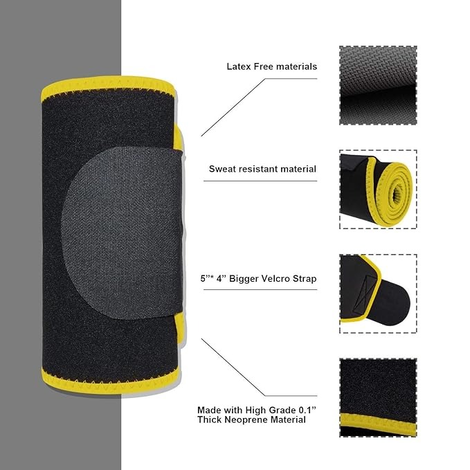 RN  Original Sweat best slimming belt Premium Waist Trimmer weight loss/Fat loss/ Fat lose/Belly/ Tummy Reducing/ Stomach Fat Burner/ Wrap Tummy Control/ Body Slim Look/ Running Travel Tummy Workout Belt/ Shape wear/ Exercise Hot Unisex Shapewear free siz