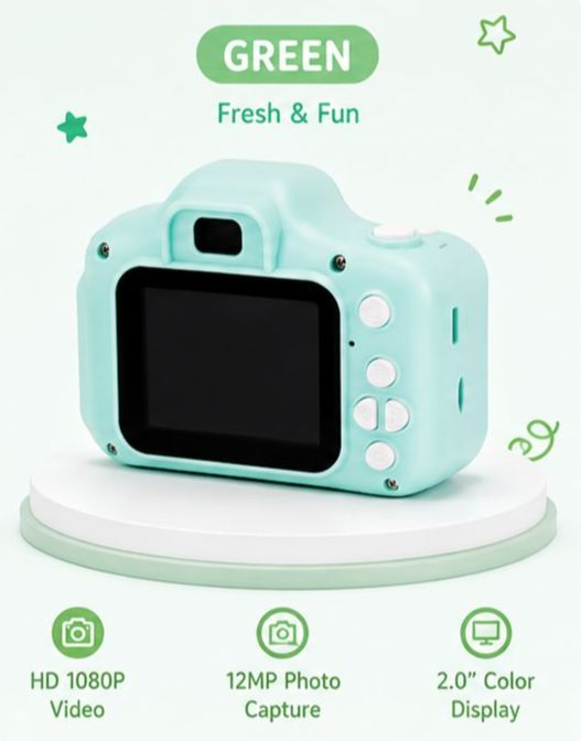 Mini Rechargeable Kids Camera 1080P HD | Digital Photography and Video Toy Camera with 2.0 Inch Color Screen | Portable Lightweight USB Rechargeable Camera for Children | Best Birthday Gift for Boys and Girls Ages 5 to 10 Years Old
