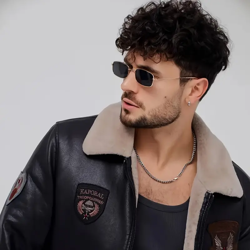 1Pair Golden Style Square Small Frame Men'S Fashion Glasses