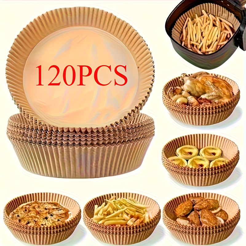 50pcs Disposable Air Fryer Paper Liners - Oil-Proof Non-Stick Baking Parchment, Perfect for Cooking, Baking, Frying, Microwave, Deep Fryer, Air Fryer Accessory, Microwave Cover