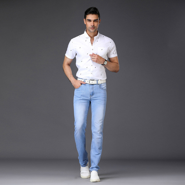Sky Blue Faded Style Jeans Pants for 