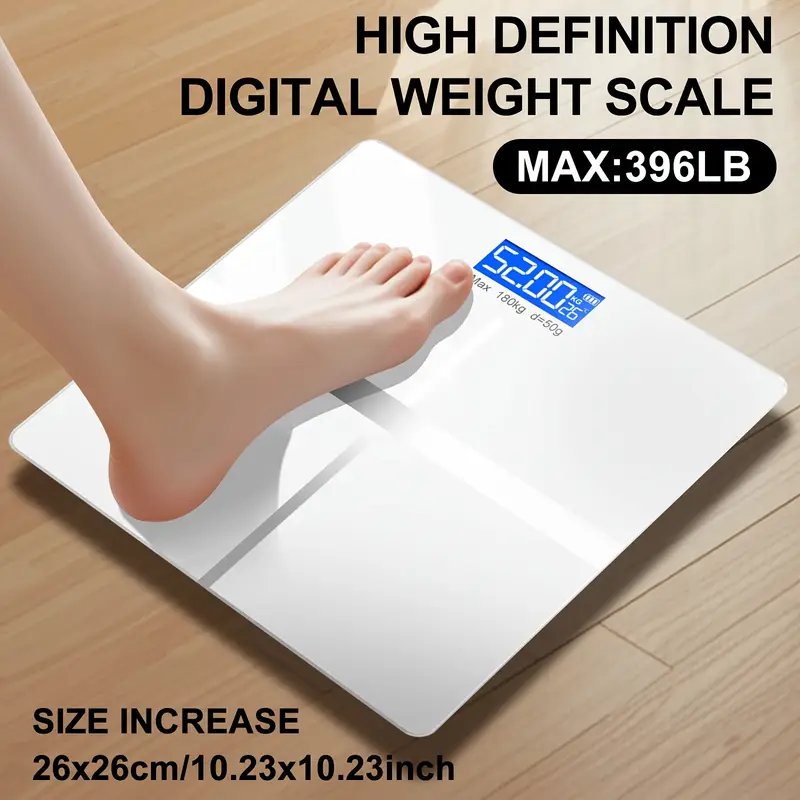 Upto 180kg iScale Rechargeable Weight Machine - 8mm Tempered Glass - Digital Heavy Duty Electronic Weighing Scale with Dual LED Display - Heavy Electric Weight Machine With Durable Steel Quality - For Home & Personal Use - Black//Blue/Silver