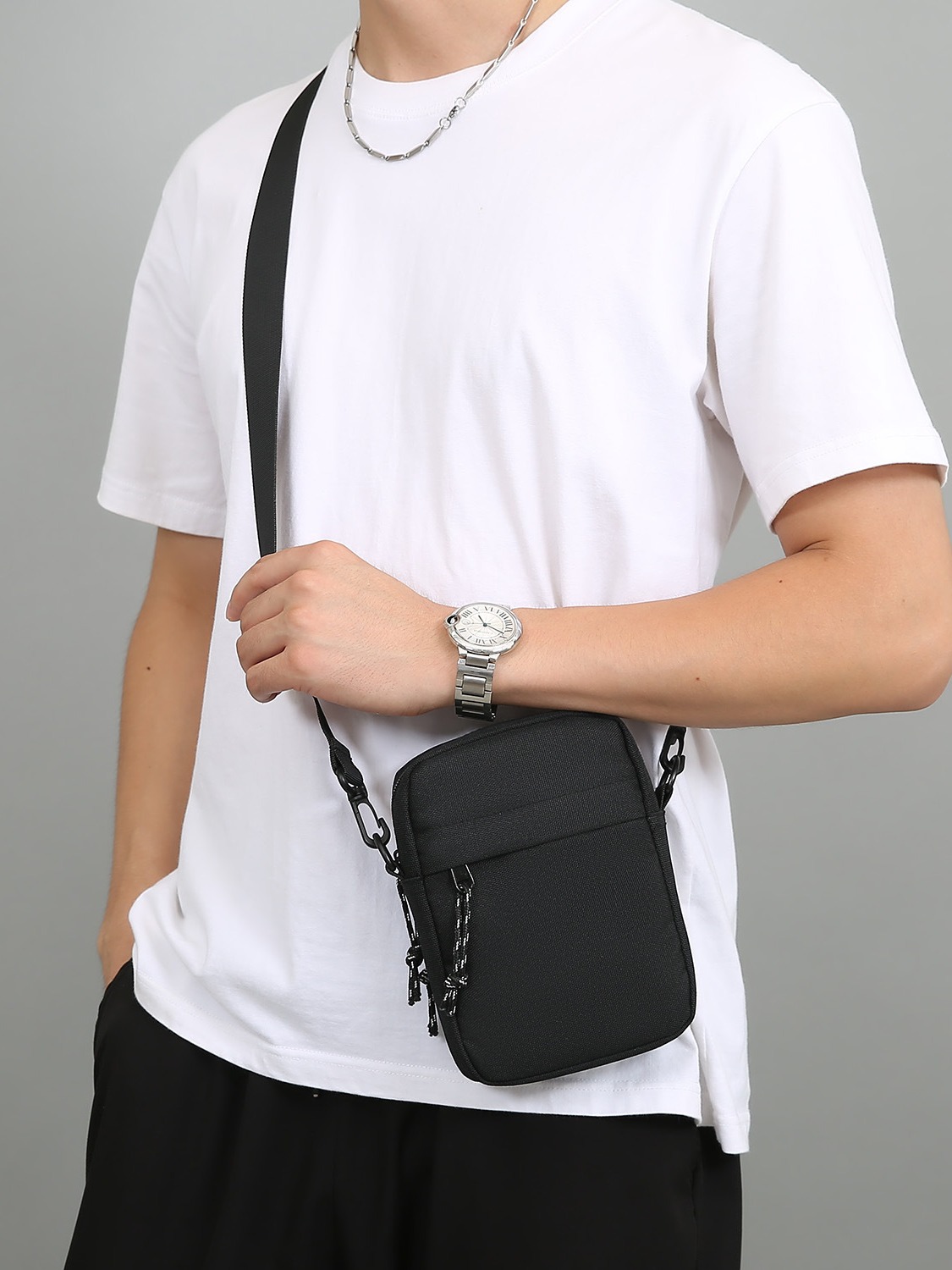 Simple Casual Mini Crossbody Bag Men's Nylon Small Shoulder Bag For Men Oxford Messenger Phone Side Sling Bag Husband Chest Pack