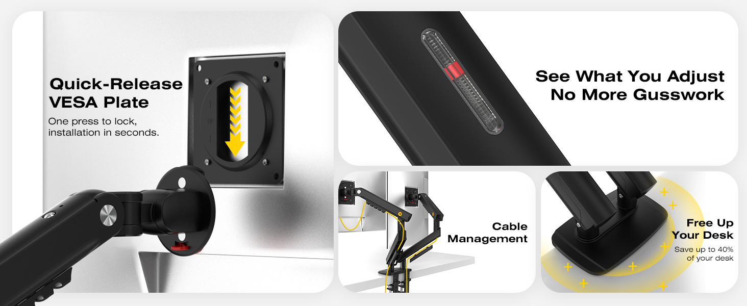 NB A5C SmooVex™ Dual Monitor Arm Mount, Monitor Stand fits up to 32 Inch with Mechanical Spring Monitor Arm, VESA 75/100 mm 18 39b7ab96fc37860682456607f1d4638e